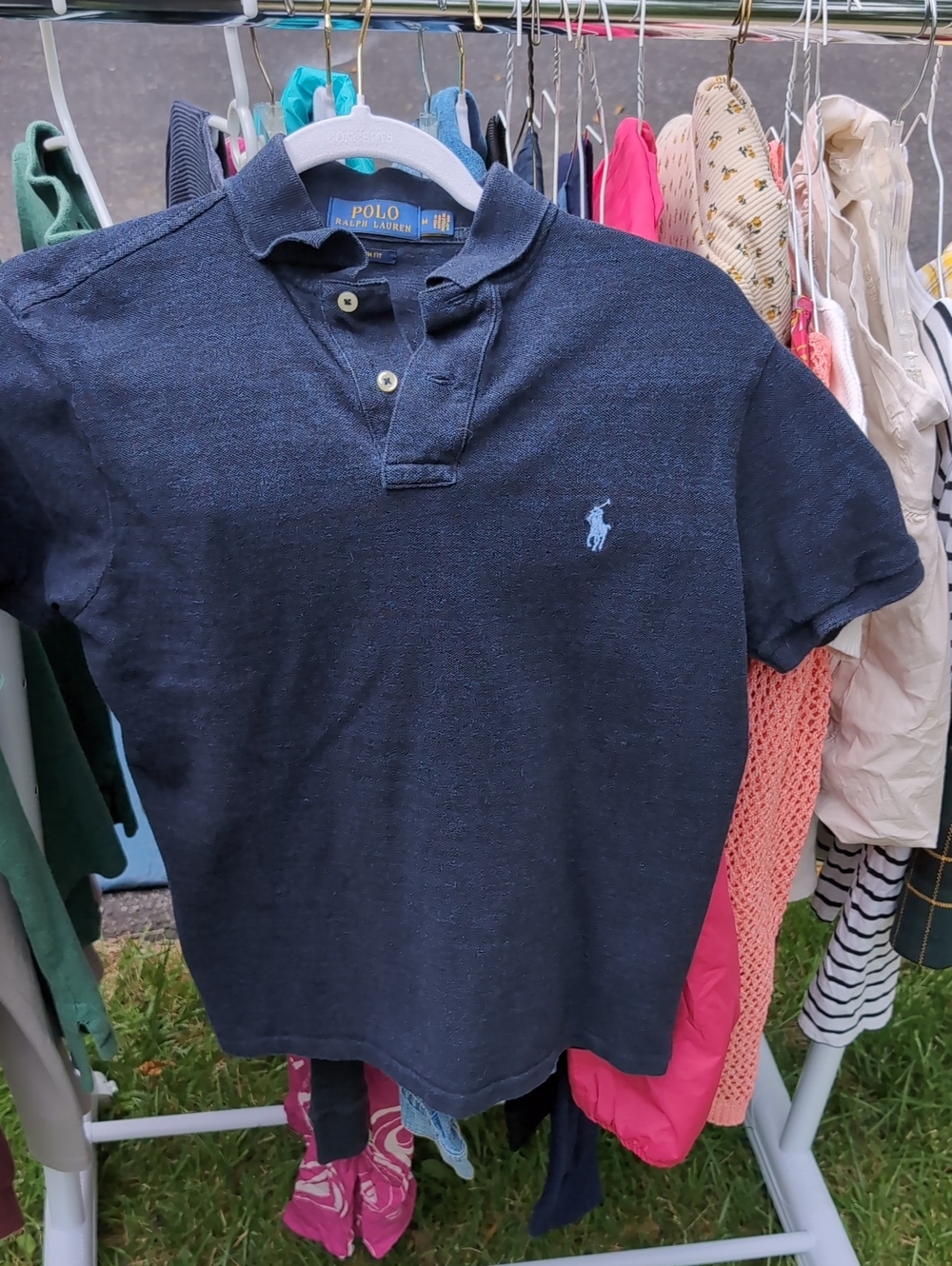 Polo by Ralph Lauren Men’s Dark Navy Polo with Light Blue Pony, Size M